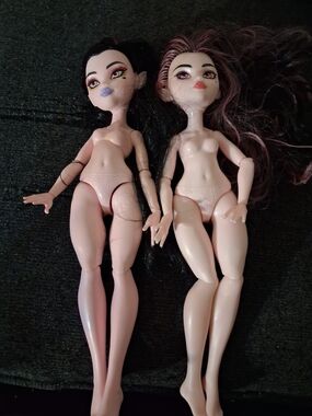 Set of Two Posable Fashion Dolls with Pale Pink Skin Monster High